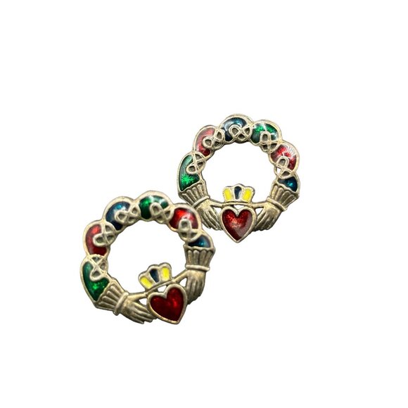 Vintage Jewelry - Vintage Miracle Multicolor Heart Earrings